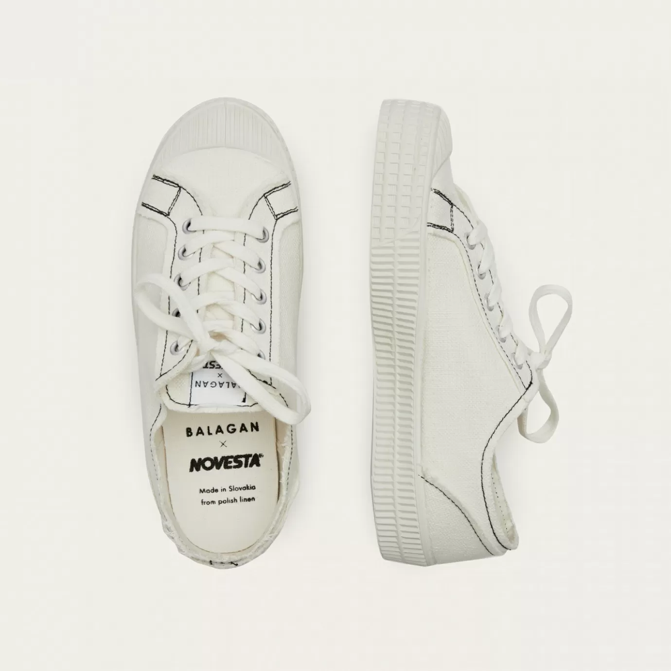 Balagan Novesta Star Master Sneakersy Meskie Vegan, Perlowy Z Czarna Nicia | Sneakersy